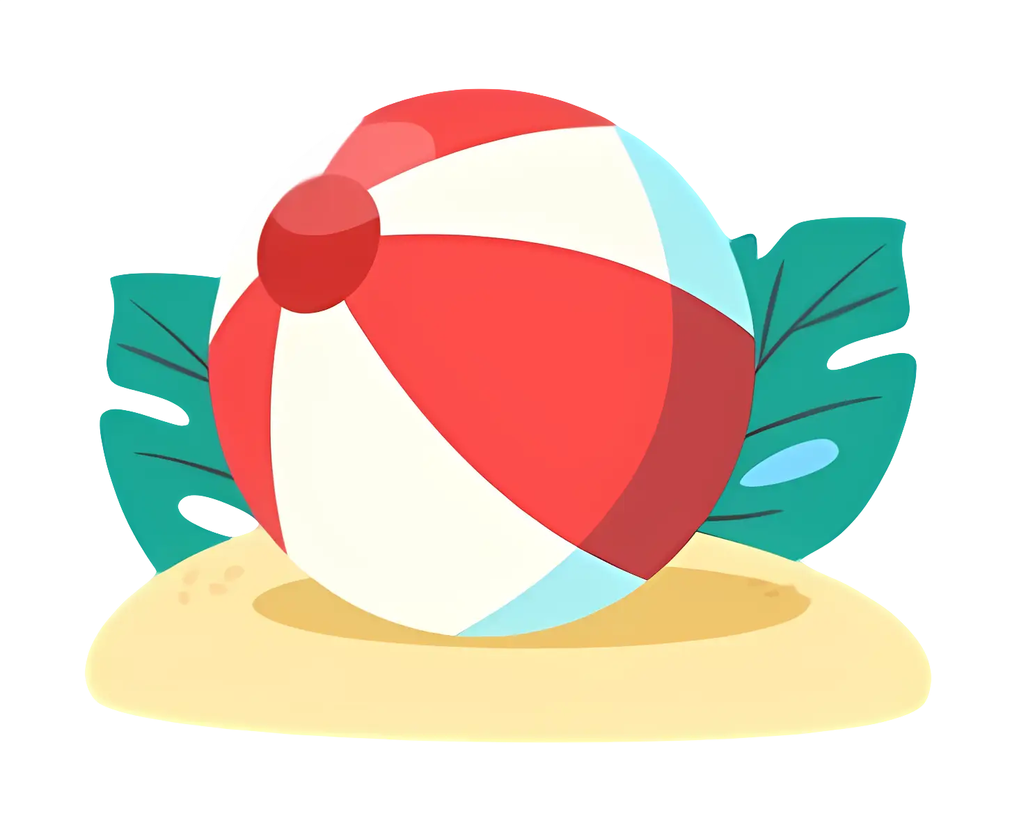 Colorful Beach Ball on Sand