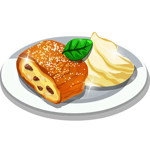 Pastry with Cream on Plate
