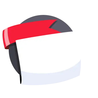 Red Headband with White Paper Cartoon Illustration