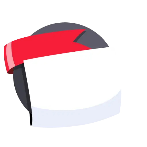 Red Headband with White Paper Cartoon Illustration