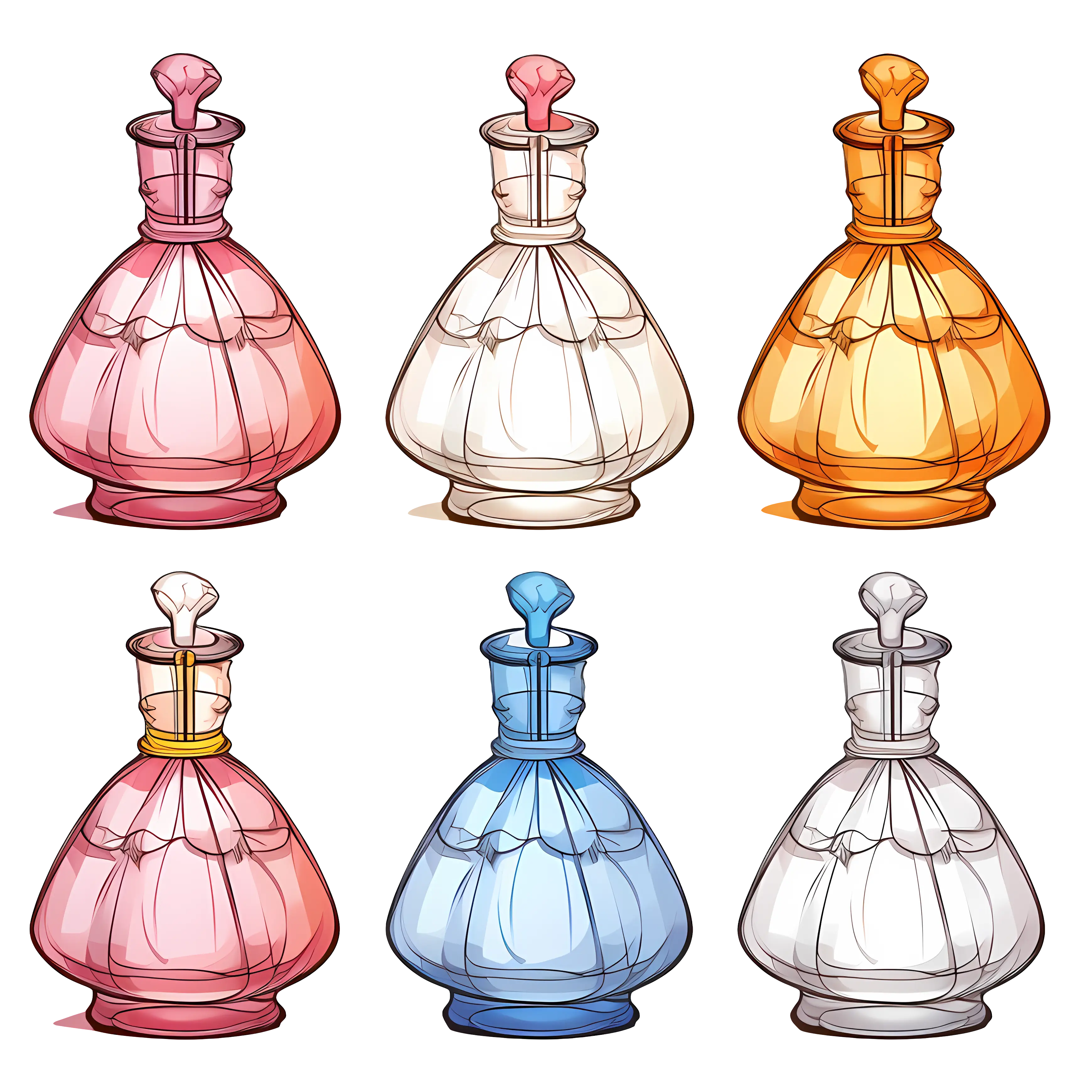 Colorful Perfume Bottles Collection
