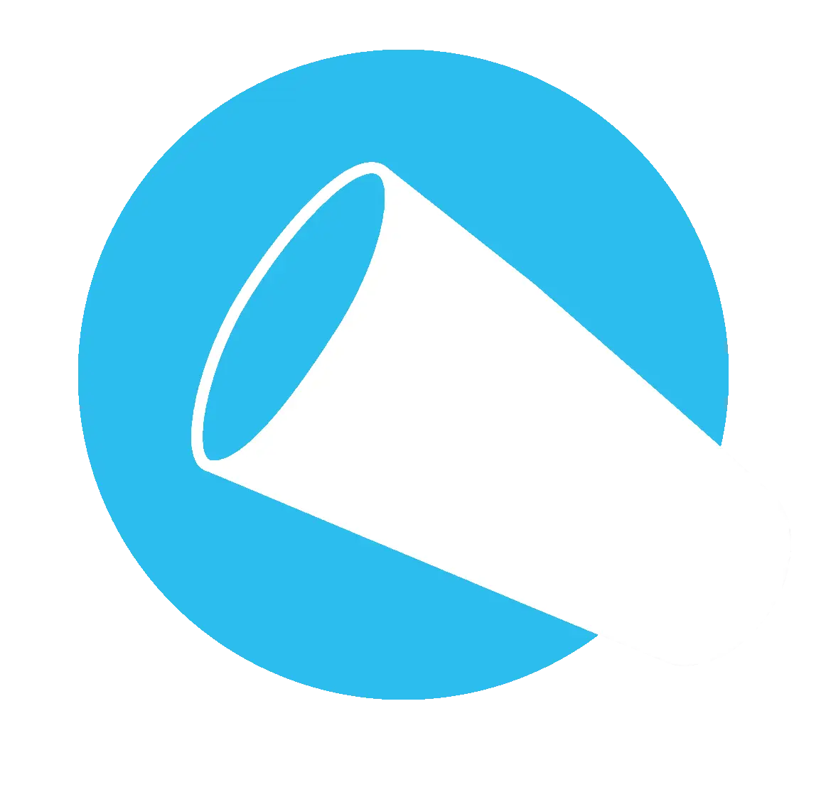 Blue Megaphone Icon for Communication