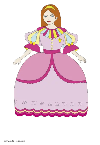 Princess in Pink Dress Illustration
