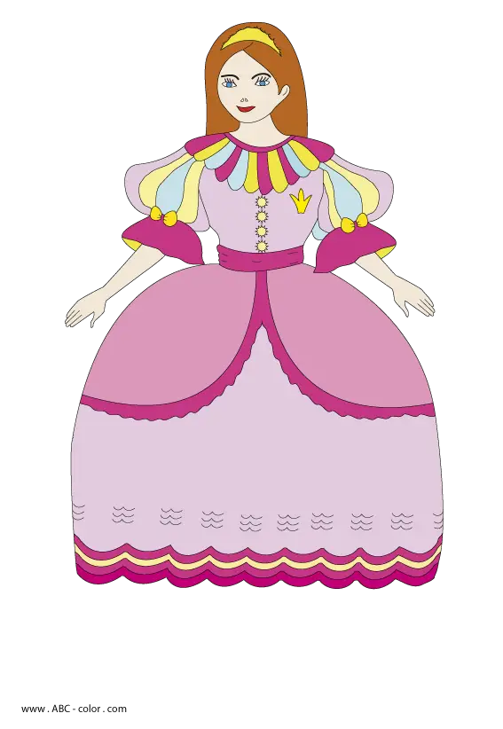 Princess in Pink Dress Illustration
