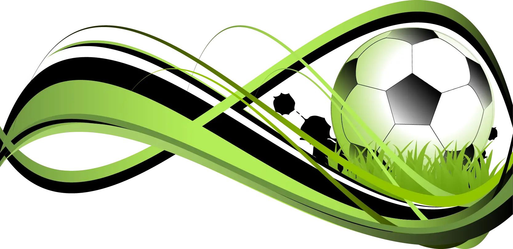 Green and Black Soccer Ball Illustration