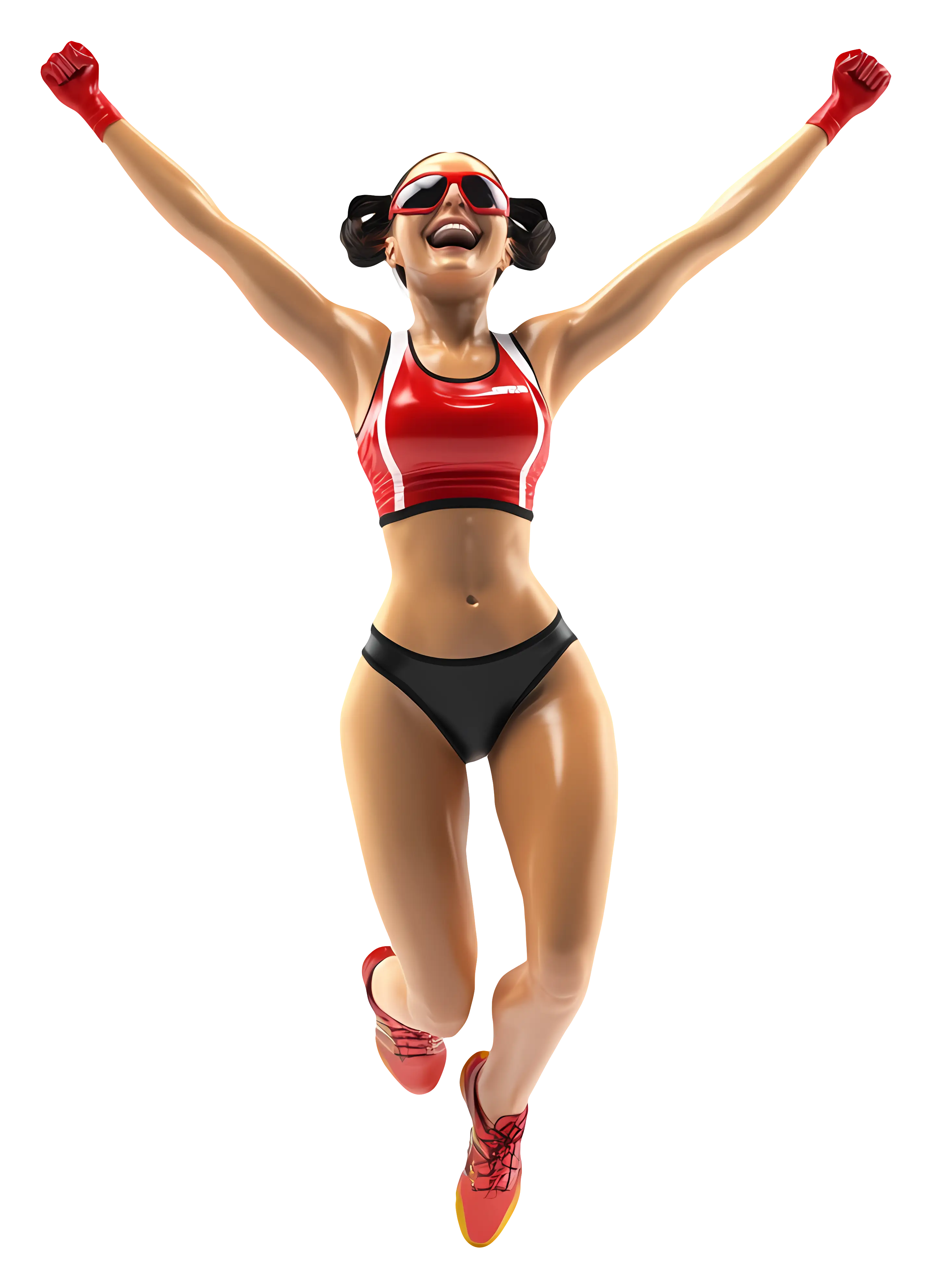 Joyful Jumping Woman in Sportswear