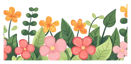 Colorful Floral Design with Blossoming Flowers