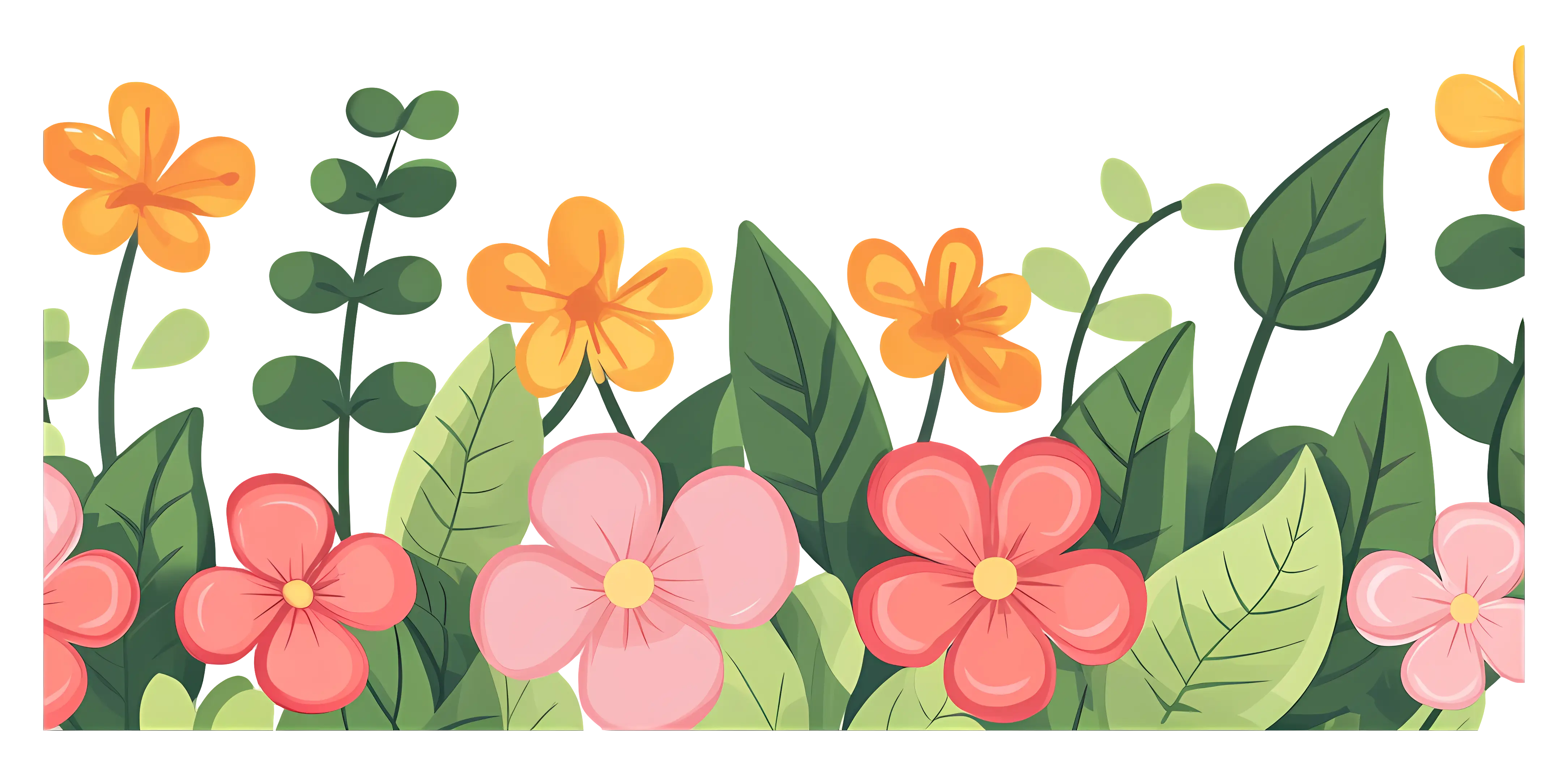 Colorful Floral Design with Blossoming Flowers