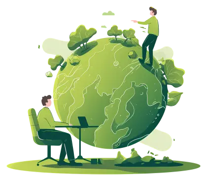 Green Planet with People and Nature