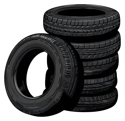 Stack of Black Tires for Car Maintenance