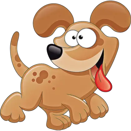 Happy Cartoon Dog in Playful and Fun Art Style