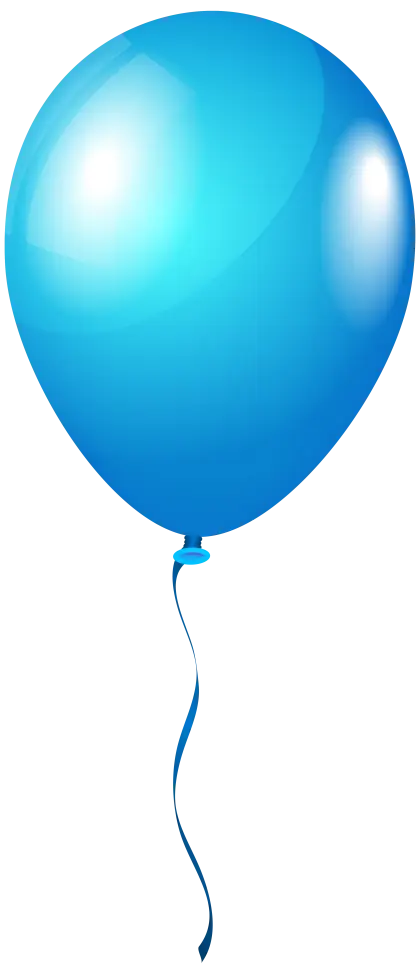 Shiny Blue Balloon with String