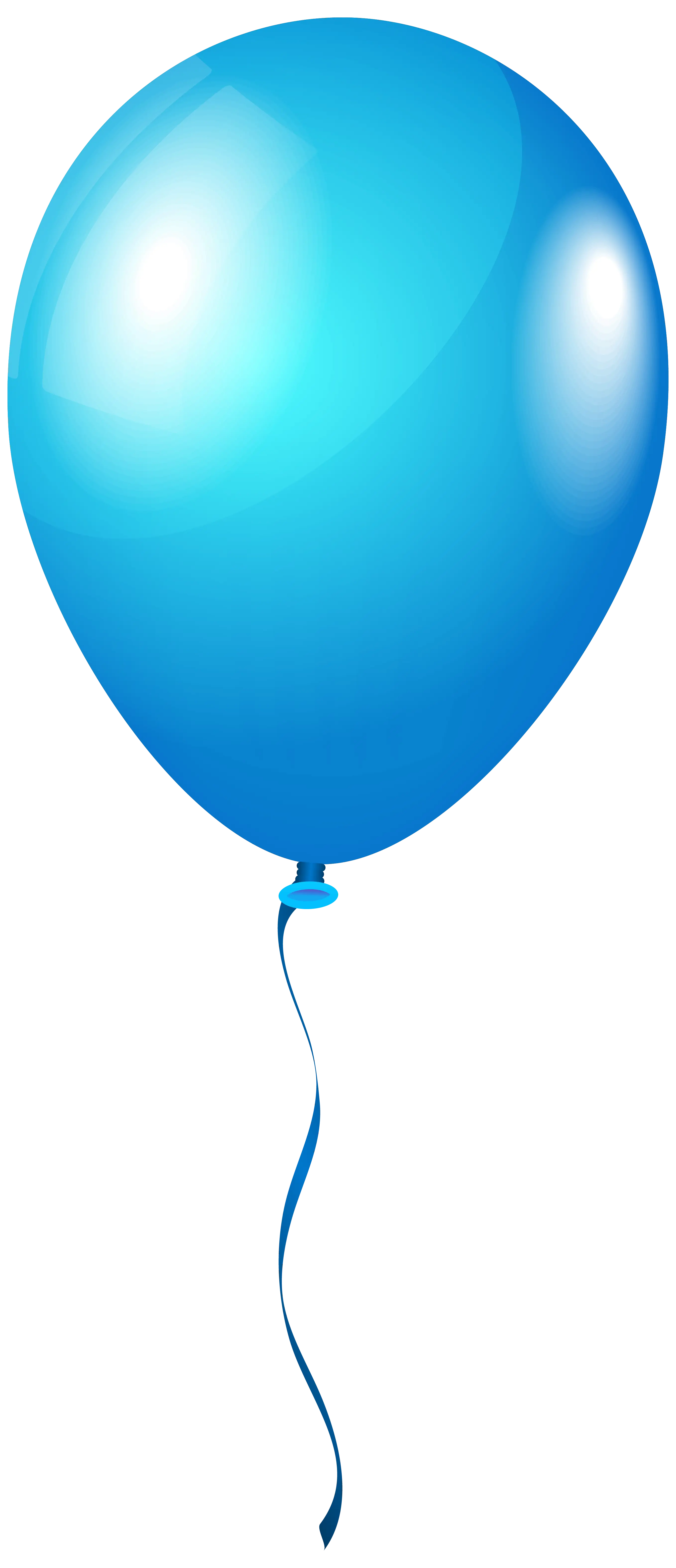 Shiny Blue Balloon with String