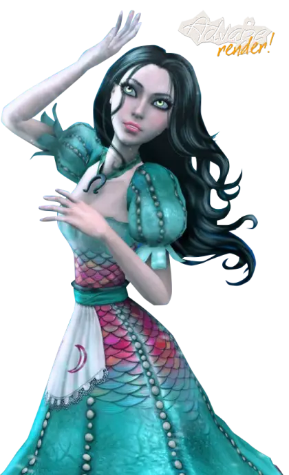 Fantasy Animated Character in Colorful Dress