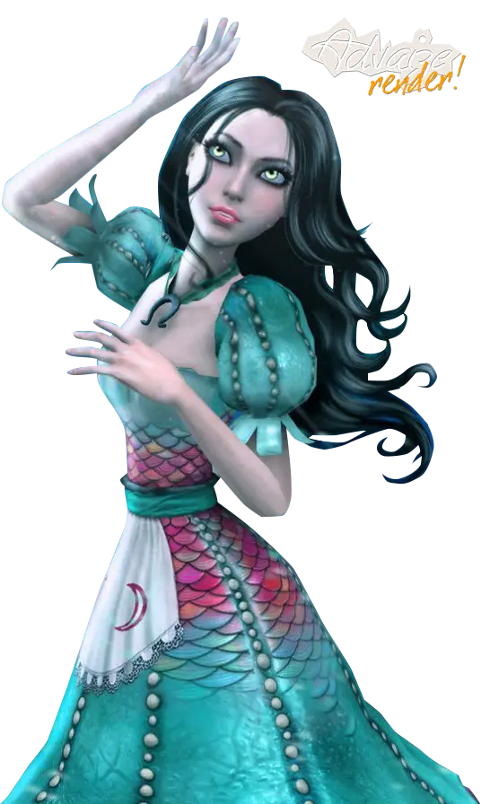Fantasy Animated Character in Colorful Dress