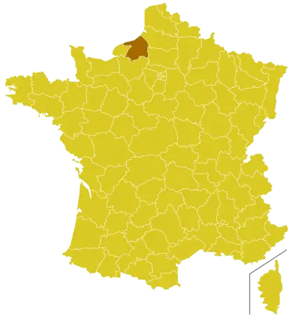 Map of France with Highlighted Region