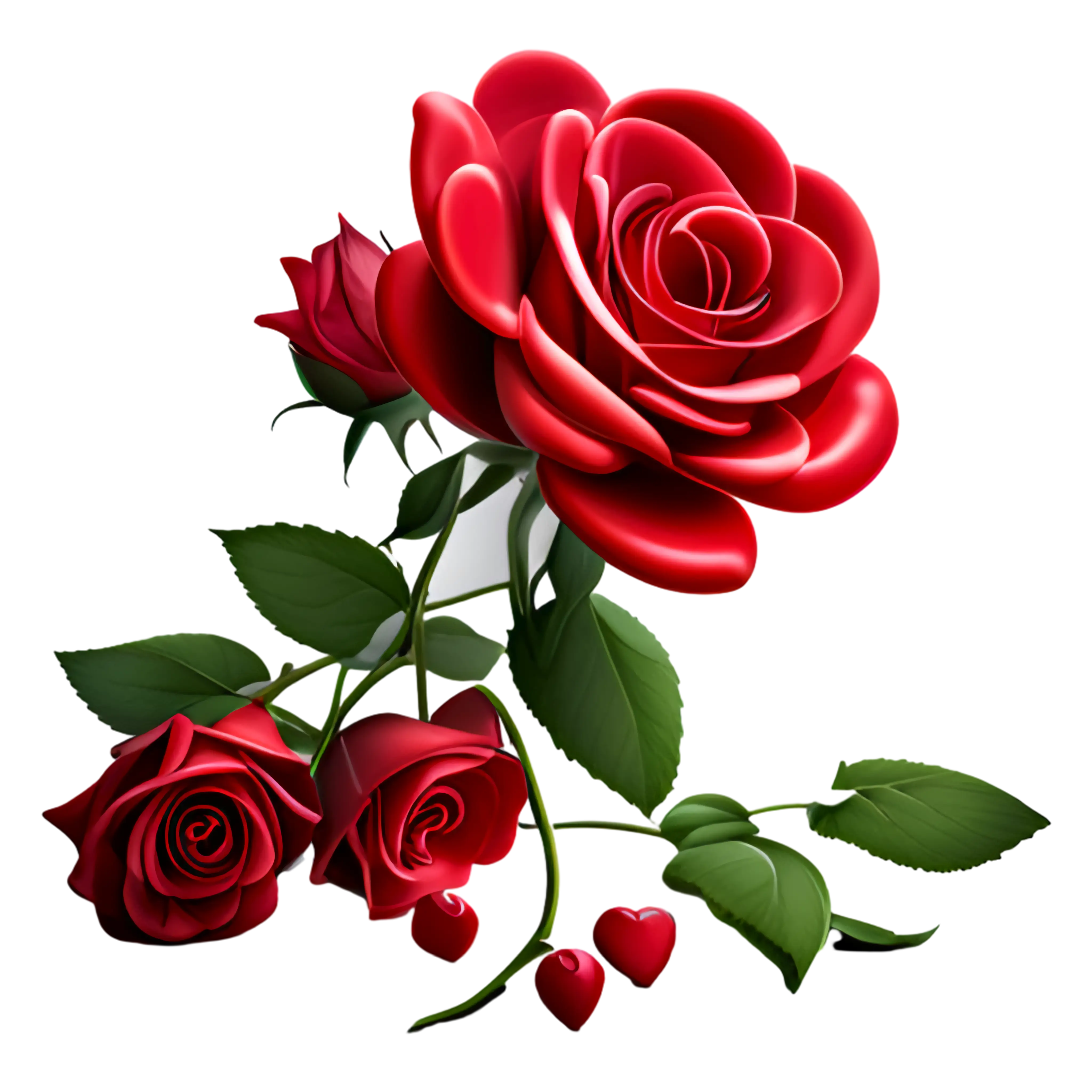 Beautiful Red Roses Bouquet Illustration