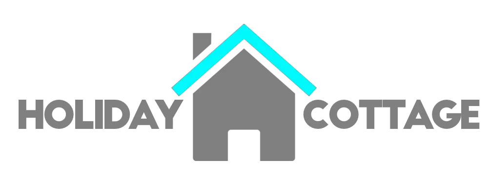 Holiday Cottage Logo with Blue Roof