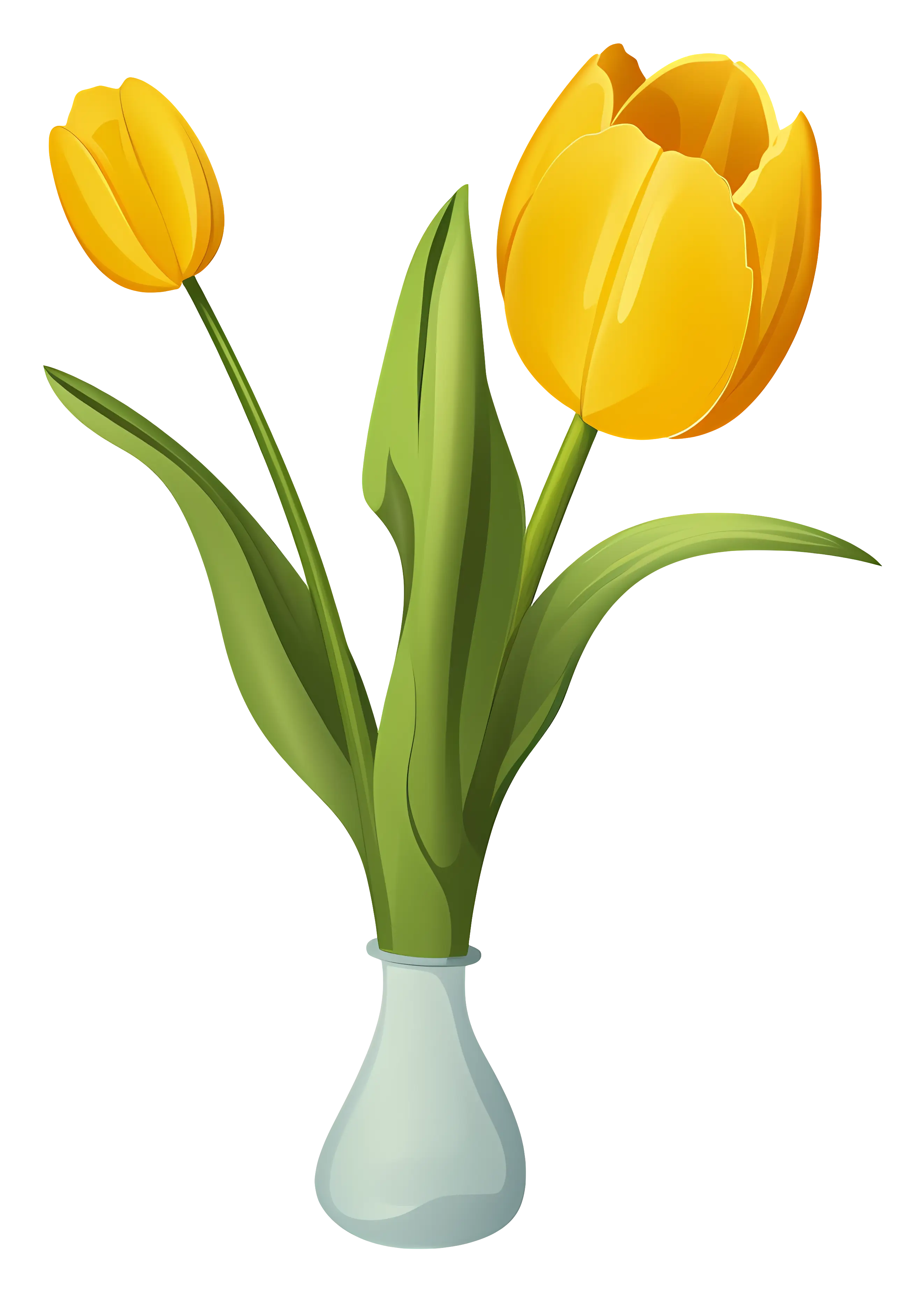 Yellow Tulips in a Vase Illustration