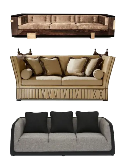 Various Sofas with Cushions for Living Room