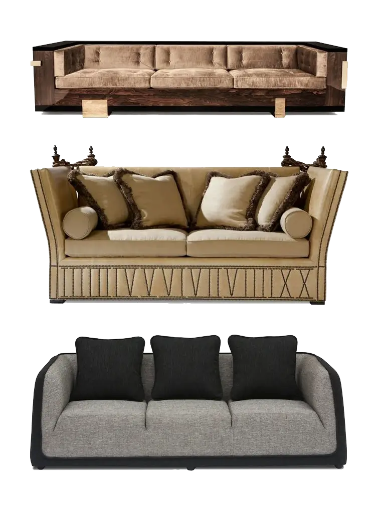 Various Sofas with Cushions for Living Room