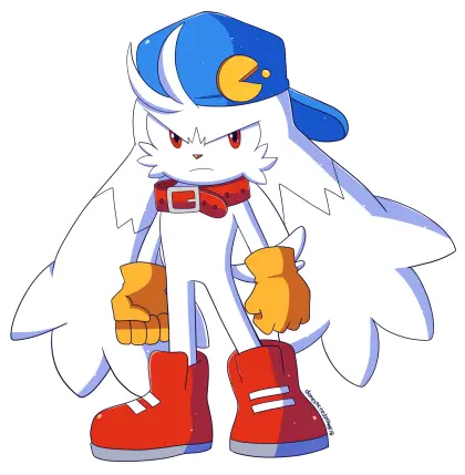 Cartoon Character with Hat and Gloves