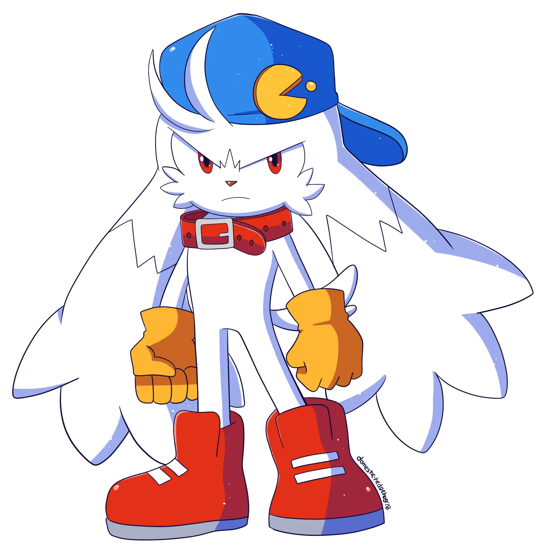 Cartoon Character with Hat and Gloves