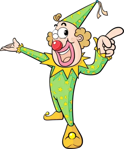 Colorful Cartoon Clown Illustration