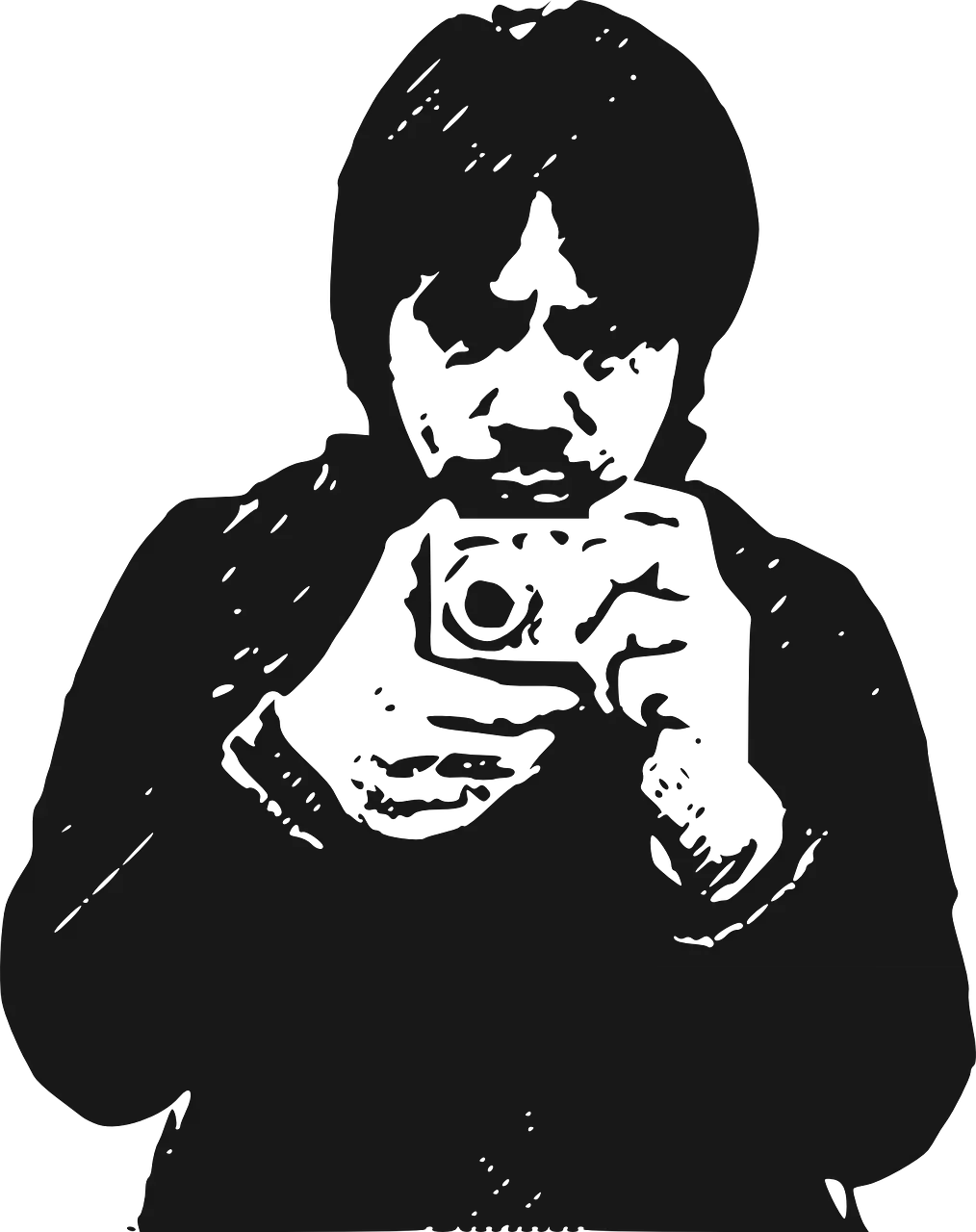 Silhouette of Man Taking Photo