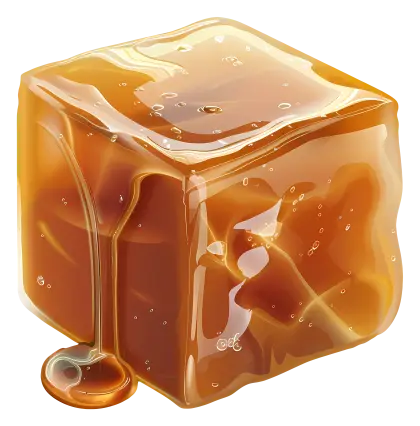 Glossy Caramel Cube Illustration