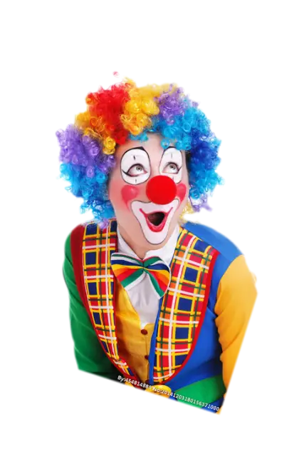 Colorful Clown with Rainbow Wig