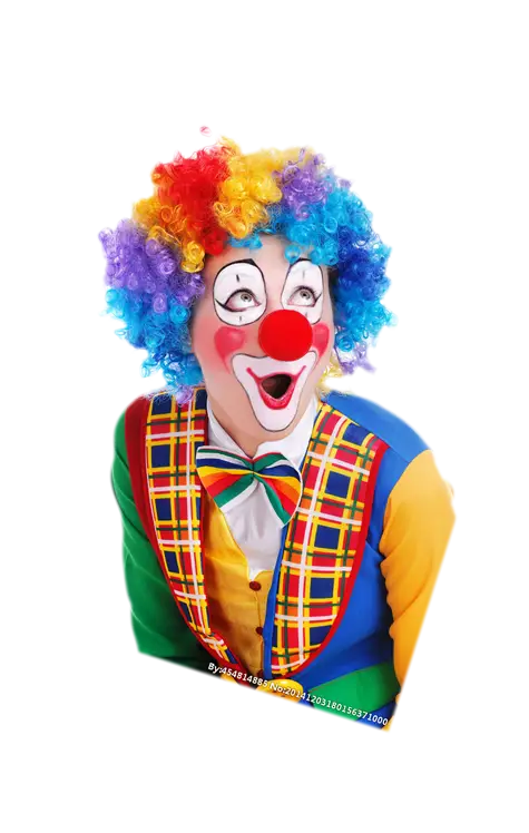 Colorful Clown with Rainbow Wig