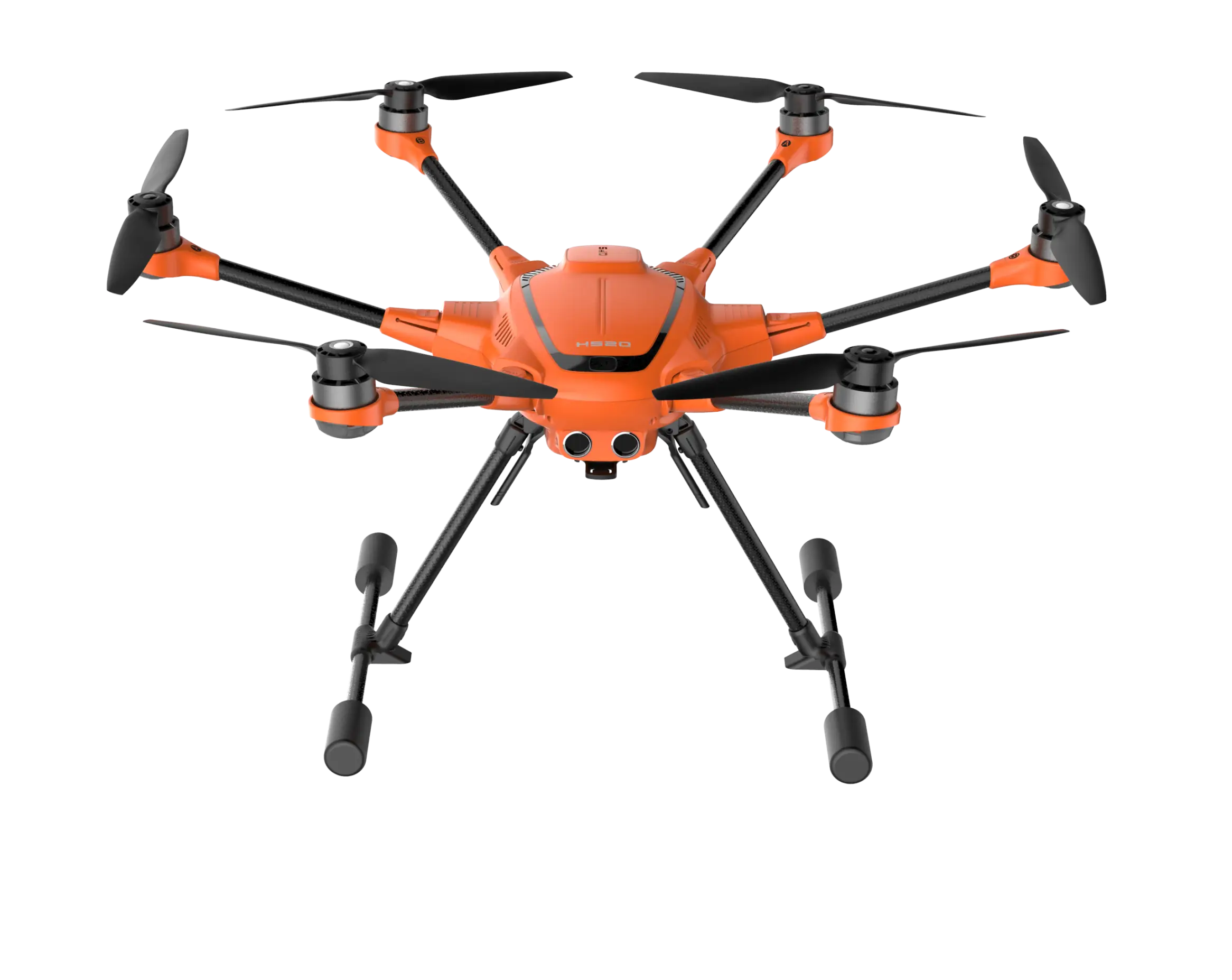 Orange Drone with Six Propellers for Aerial Use