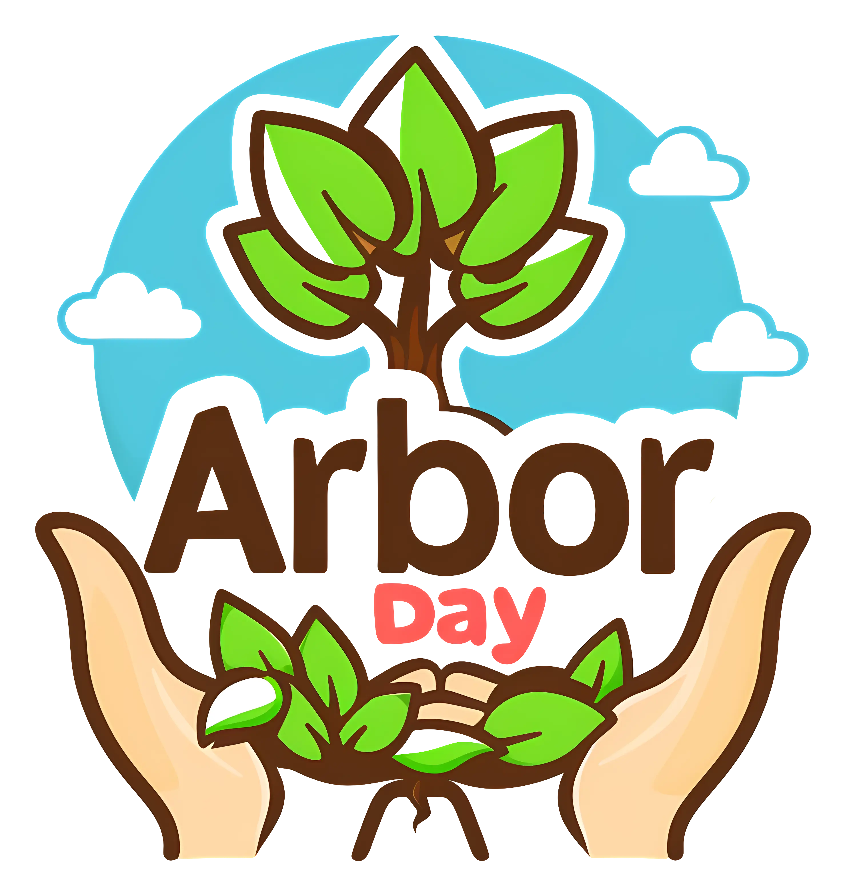 Arbor Day Celebration with Tree and Hands