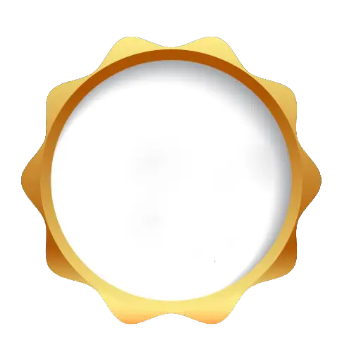 Golden Circular Frame with Sunburst Design