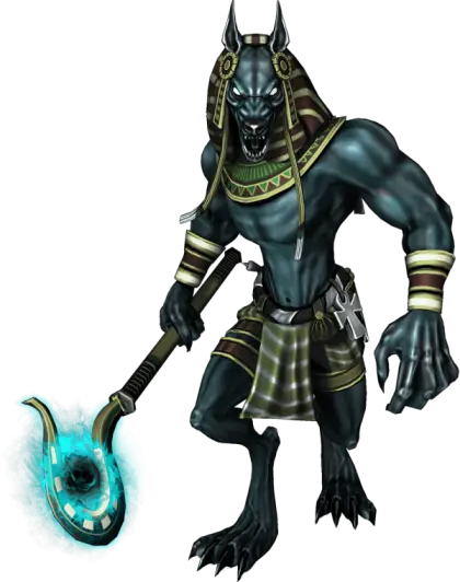 Mythical Anubis Warrior with Magical Weapon