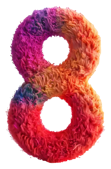 Colorful Furry Number Eight Illustration