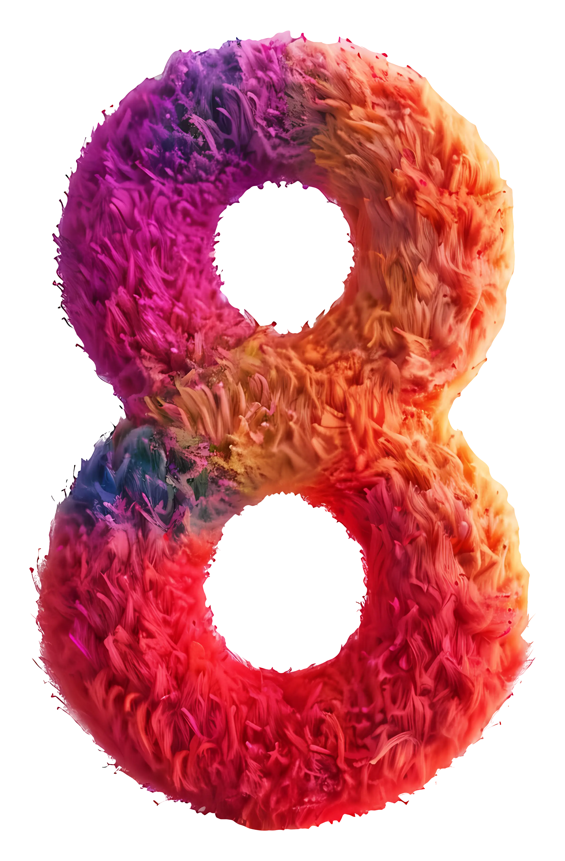 Colorful Furry Number Eight Illustration