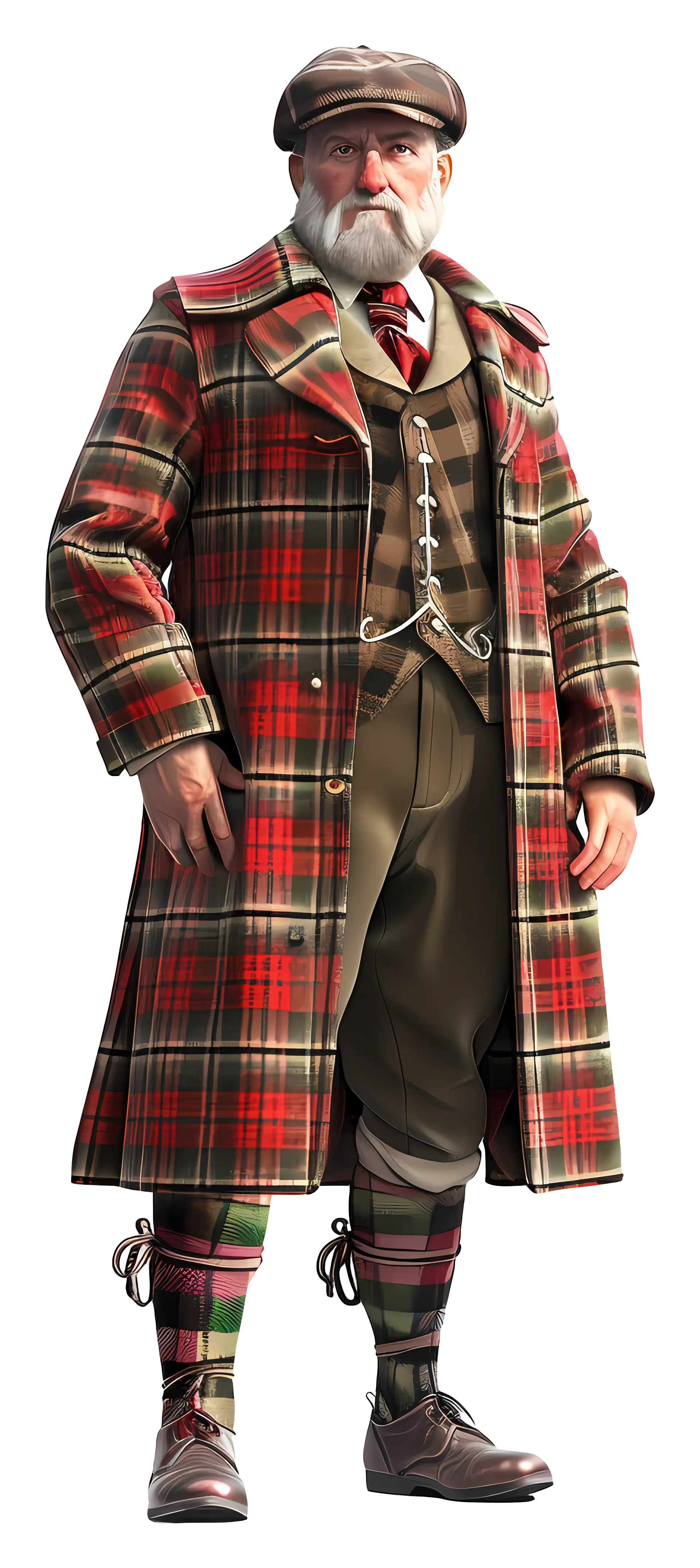 Old Man in Plaid Coat