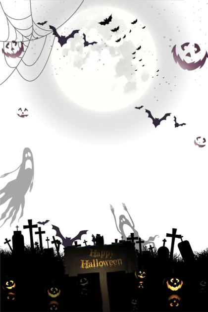 Spooky Graveyard with Full Moon