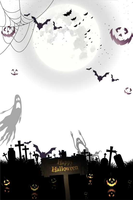 Spooky Graveyard with Full Moon