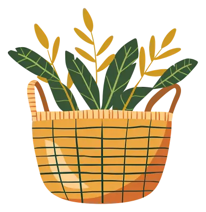 Basket with Plants