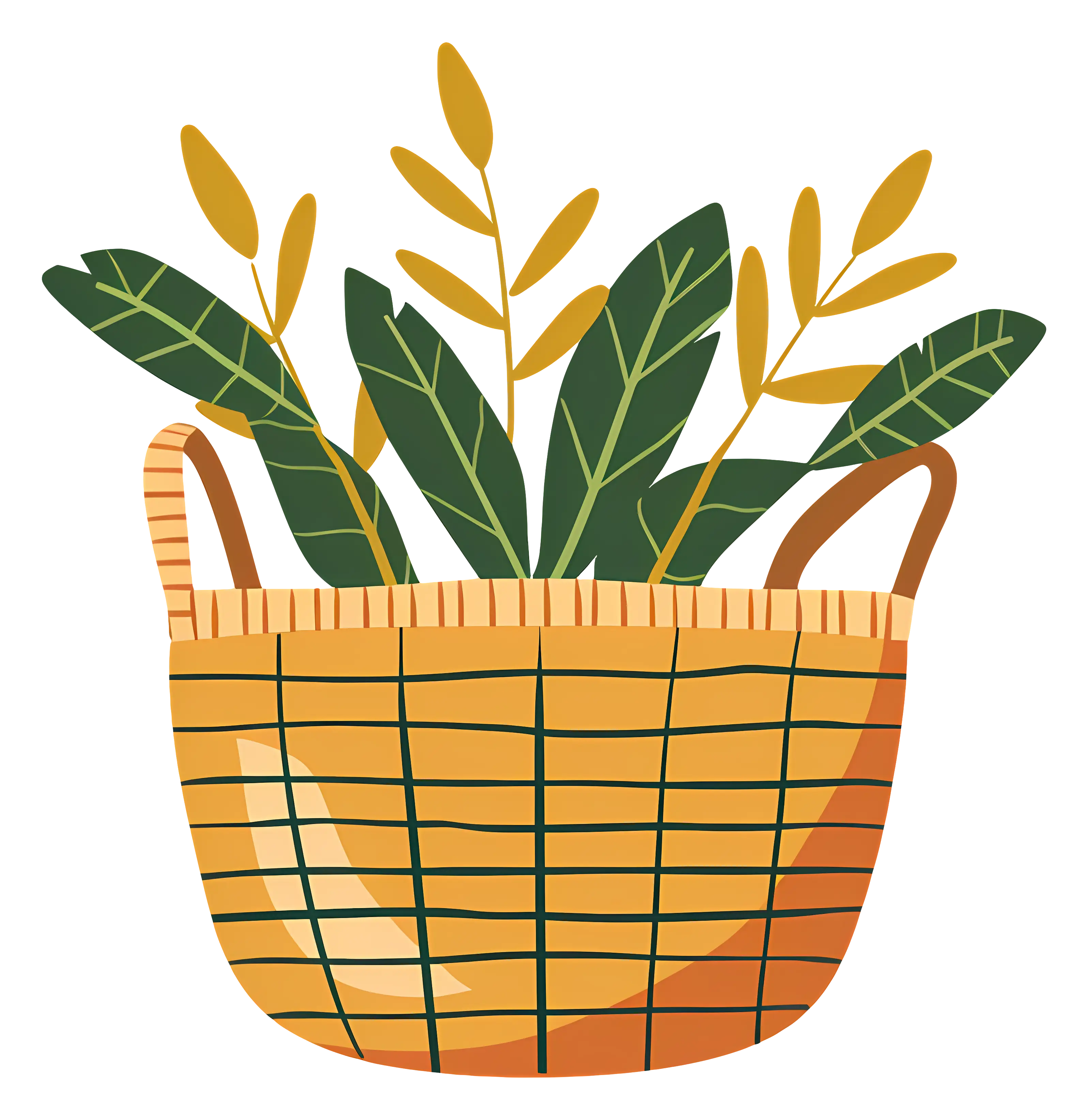 Basket with Plants