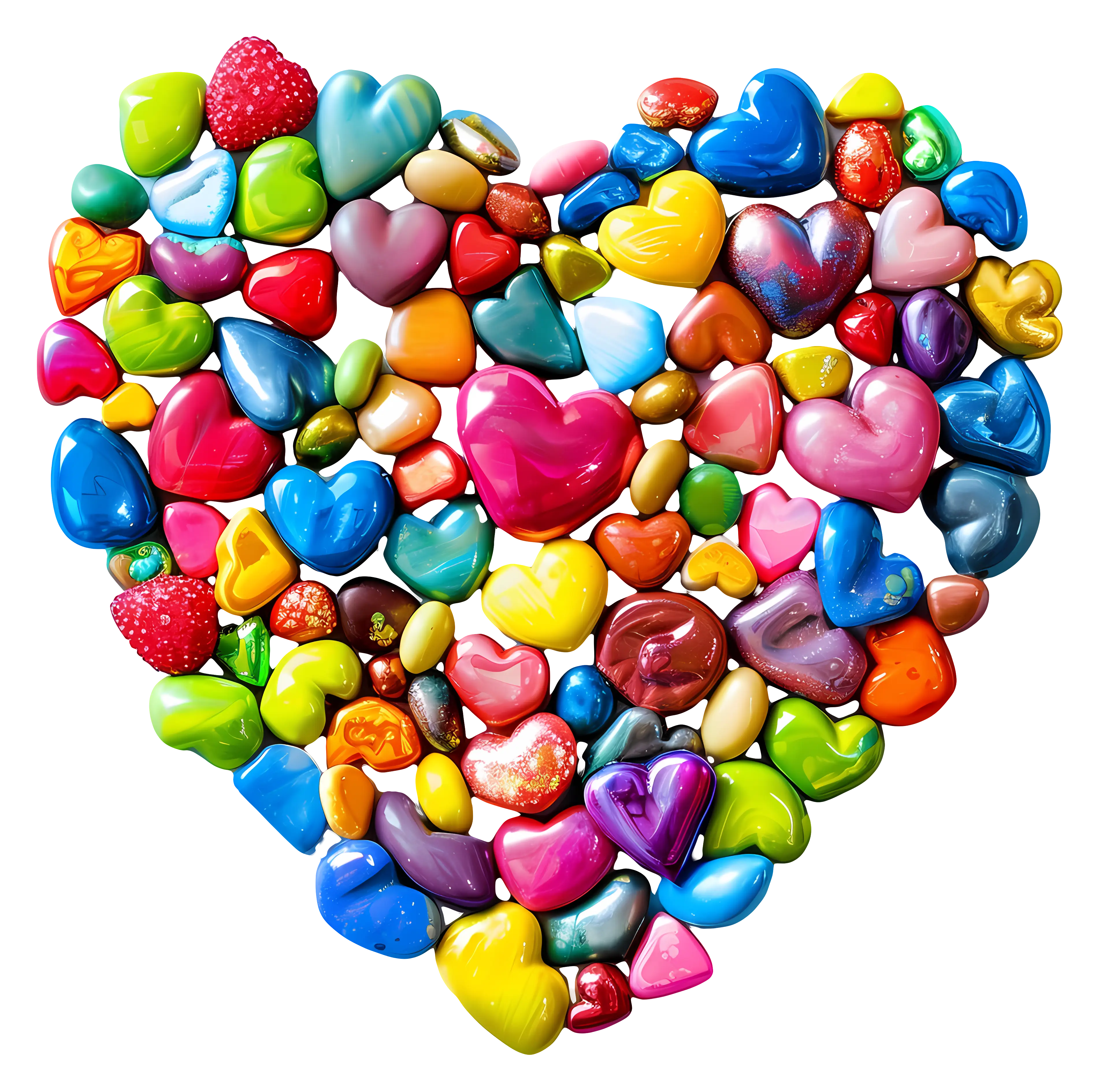 Colorful Heart Candies