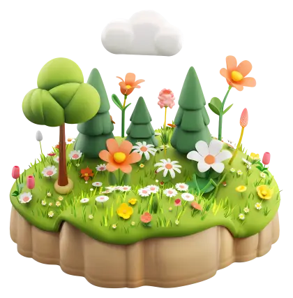 3D Flower Garden Island