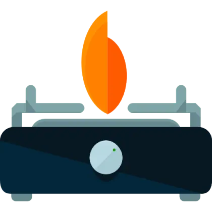 Modern Gas Stove with Flame