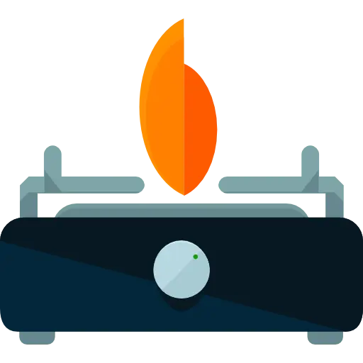 Modern Gas Stove with Flame