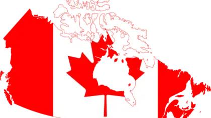 Canada Map Blended with National Flag