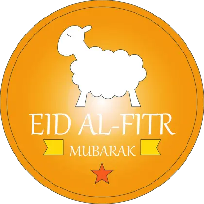Eid al-Fitr Mubarak Emblem in Bright Colors