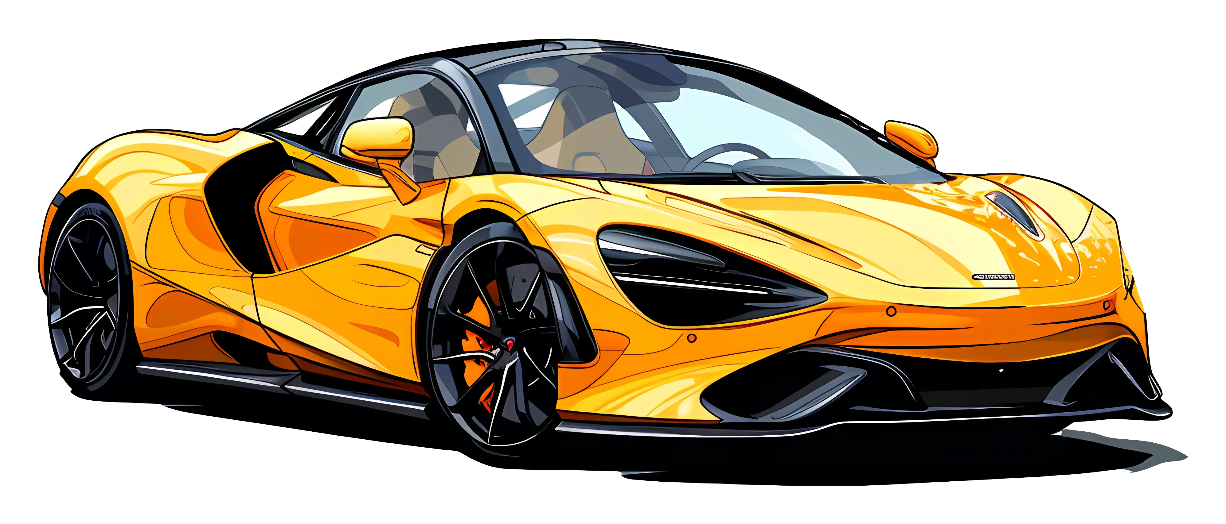 Yellow Sports Car Illustration